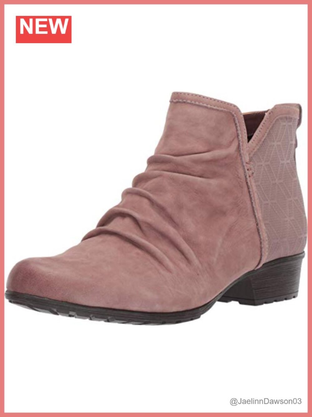 Cobb Hill Leather Ankle Bootie Block Heel Zip Arch Support